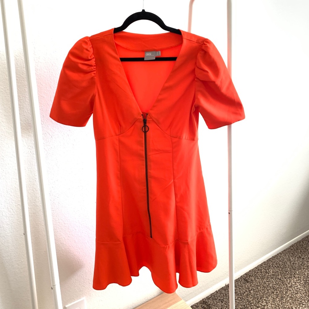 ASOS red zipper dress